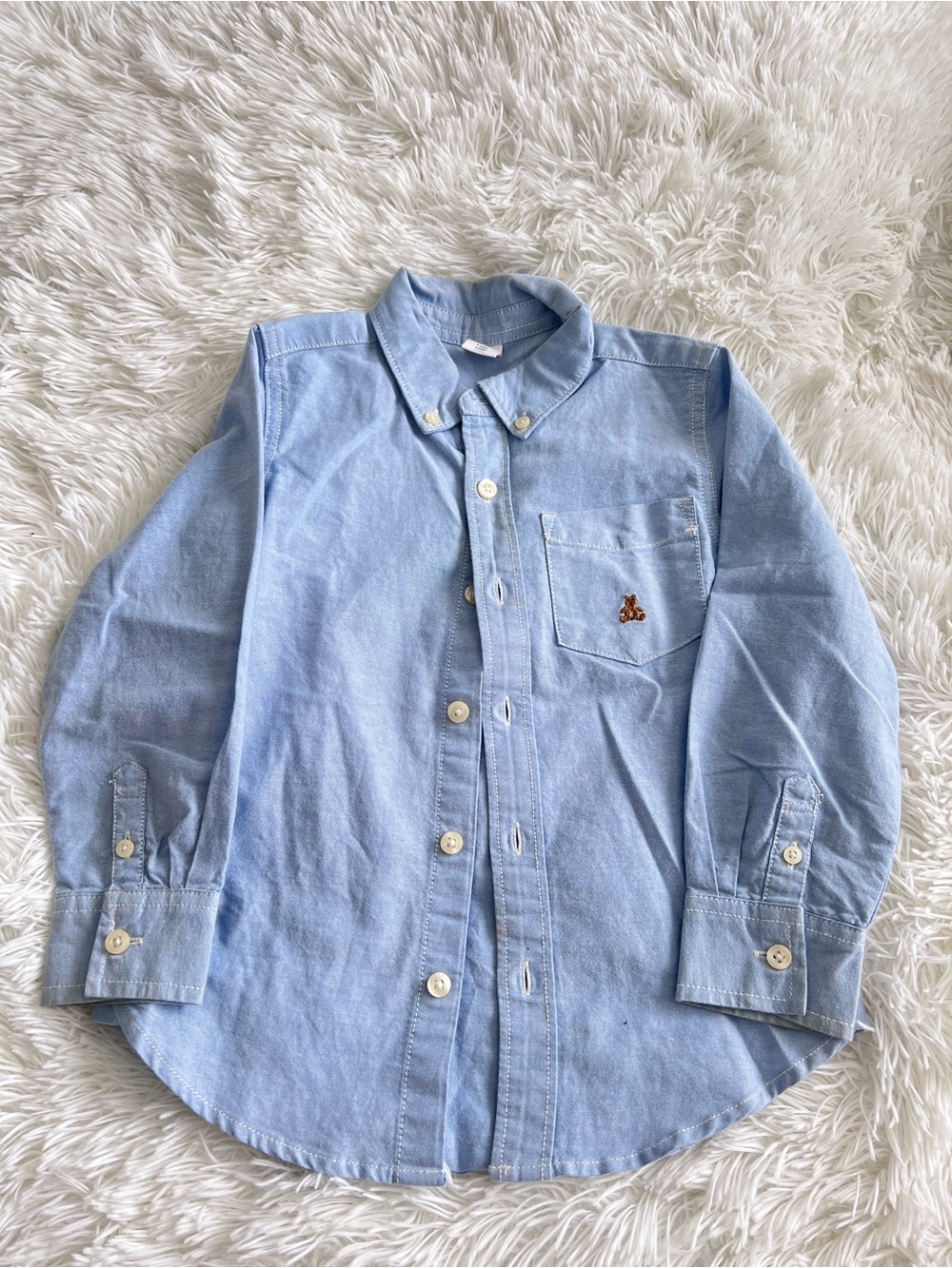 GAP Light Blue Button-Down Shirt with Pocket Embroidery